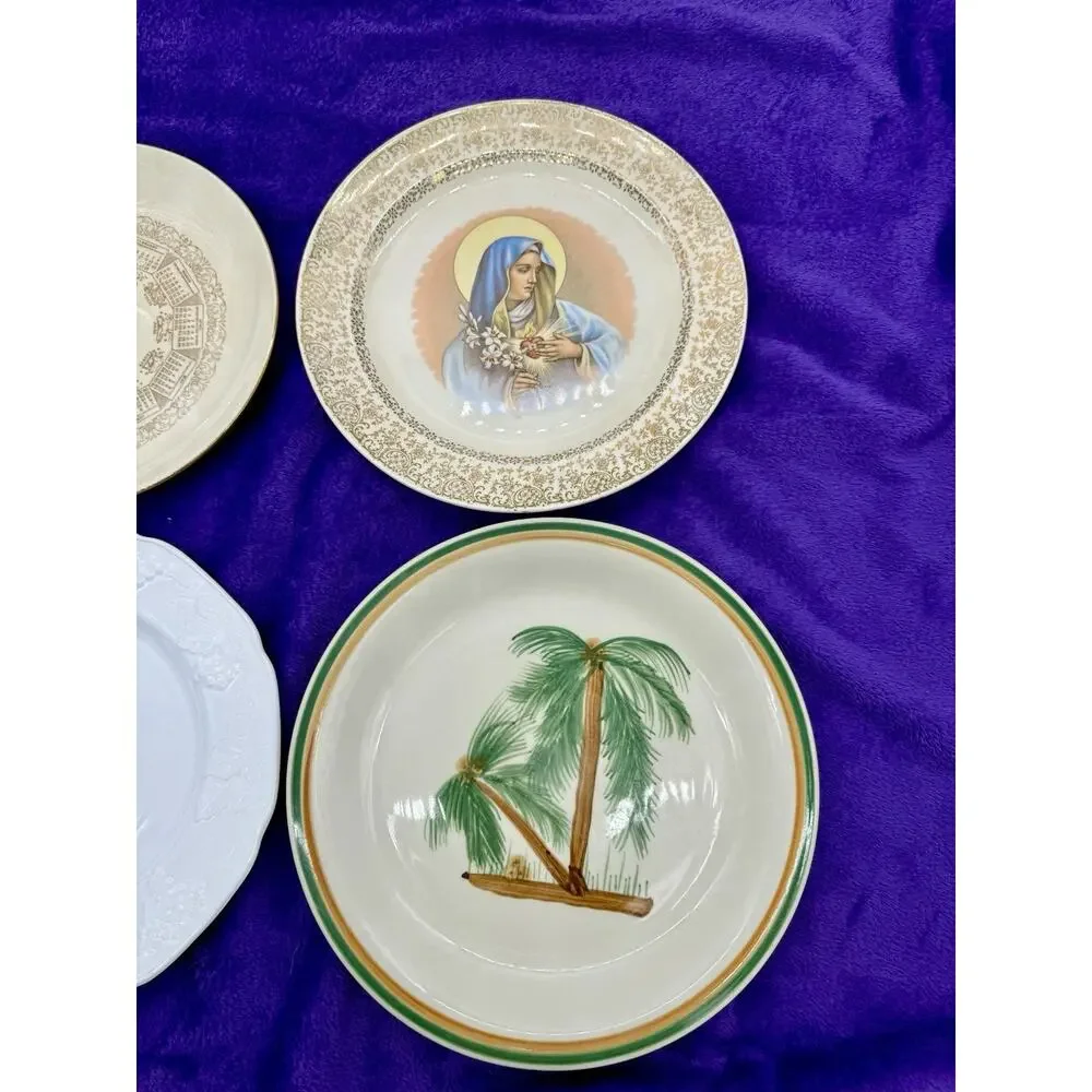 Vintage Plates - MOTHER MARY, 1958, Palm Tree